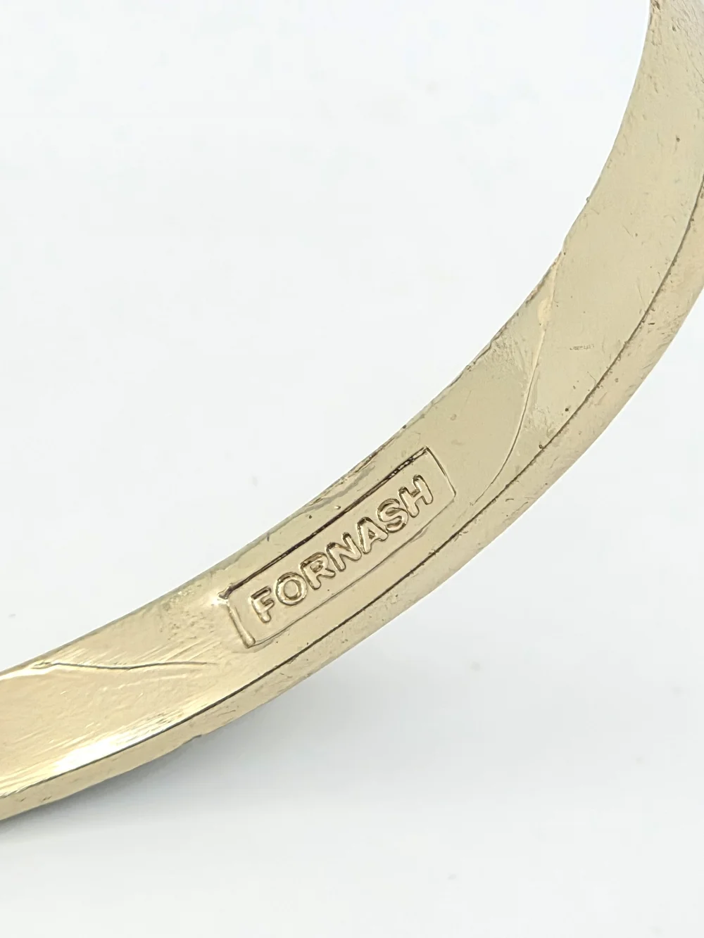 Fornash Enamel Greek Key Bangle - Navy Blue & Gold Tone